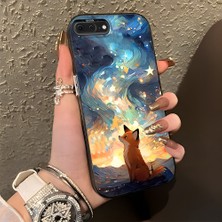 HONTINGA iPhone 7 Plus ile Uyumlu Kılıf Silikon Kenar Sert Arka Kamera Koruyucu Basitlik Anti Düşme Kamera Korumalı Tilki Desen Couple Telefon Kılıfı Kadın ve Erkek Için Uygundur K1-1346