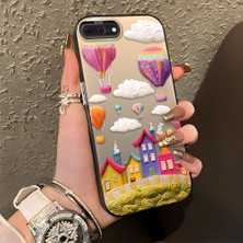 HONTINGA iPhone 7 Plus ile Uyumlu Kılıf Silikon Kenar Sert Arka Kamera Koruyucu Basitlik Anti Düşme Kamera Korumalı Balon Desen Couple Telefon Kılıfı Kadın ve Erkek Için Uygundur K1-1347