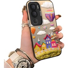 HONTINGA Vivo Y31 5g ile Uyumlu Kılıf Silikon Kenar Sert Arka Kamera Koruyucu Basitlik Anti Düşme Kamera Korumalı Balon Desen Couple Telefon Kılıfı Kadın ve Erkek Için Uygundur K1-1347