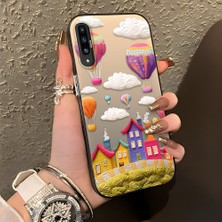 HONTINGA Samsung Galaxy A30S ile Uyumlu Kılıf Silikon Kenar Sert Arka Kamera Koruyucu Basitlik Anti Düşme Kamera Korumalı Balon Desen Couple Telefon Kılıfı Kadın ve Erkek Için Uygundur K1-1347