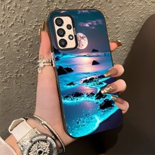 HONTINGA Samsung Galaxy A33 5g ile Uyumlu Kılıf Silikon Kenar Sert Arka Kamera Koruyucu Basitlik Anti Düşme Kamera Korumalı Manzara Desen Couple Telefon Kılıfı Kadın ve Erkek Için Uygundur K1-1355