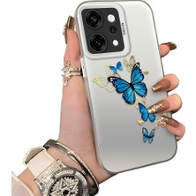 HONTINGA Oppo Reno 14 Pro 5g ile Uyumlu Kılıf Silikon Kenar Sert Arka Kamera Koruyucu Basitlik Anti Düşme Kamera Korumalı Kelebek Desen Couple Telefon Kılıfı Kadın ve Erkek Için Uygundur K1-1349