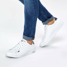 U.S. Polo Assn. Beyaz Sneaker Ayakkabı Erkek Düz Tabanlı Günlük Kullanım İçin Rahat