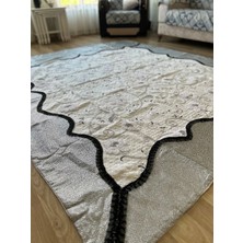 Farmlove Kırkyama Pamuk Saten Pike Yatakörtüsü Çeyizlik Elyapımı- Kurşun