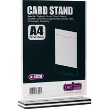 Lamiess K-6029 Dikey Masaüstü Reklam Panosu Şeffaf 5'li A4 Ölçüler 210x297 mm
