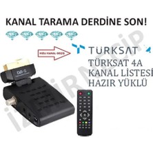 Ncpline Mini Scart Uydu Cihazı Alıcısı - Türksat 4A Yüklü Hazır Sıralı HDMI ve Wi-Fi Özellikli