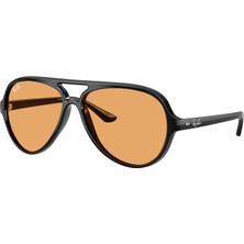 Ray-Ban Rb 4125 601/33 59 Unisex Cats 5000 Güneş Gözlüğü Mat Siyah Çerçeve Turuncu Cam