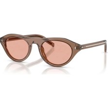 Prada Pr B15S 28I50W51 Kadın Oval Güneş Gözlüğü Açık Krem Renkli Asetat Çerçeve