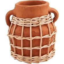 Güzel Hediyem Mud Pie Küçük Terracotta Vazo; 5 1/2 "x 4 3/4" Çap
