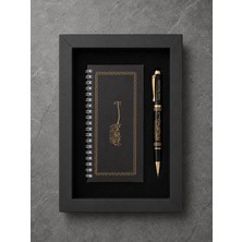 Rüya Kıyısı Besmele Yazılı Mini Planlayıcı Organizer & Kişiye Özel Besmele Işlemeli Metal Roller Kalem