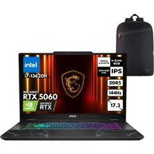MSI Msı Cyborg 17 I7-13620H 32-Gbddr5 4 Tbssd RTX5060 (8gb-Gddr7) 17.3" Fhd 144Hz IPS Windows 10 Pro + Qb Sırt Çantası B13WFKG-092XTRQB45