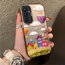 HONTINGA Samsung Galaxy S23 Fe ile Uyumlu Kılıf Silikon Kenar Sert Arka Kamera Koruyucu Basitlik Anti Düşme Kamera Korumalı Balon Desen Couple Telefon Kılıfı Kadın ve Erkek Için Uygundur K1-1347