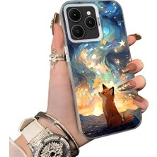 HONTINGA Tecno Spark 40 ile Uyumlu Kılıf Silikon Kenar Sert Arka Kamera Koruyucu Basitlik Anti Düşme Kamera Korumalı Tilki Desen Couple Telefon Kılıfı Kadın ve Erkek Için Uygundur K1-1346
