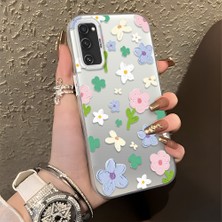 HONTINGA Samsung Galaxy S20 Fe ile Uyumlu Kılıf Silikon Kenar Sert Arka Kamera Koruyucu Basitlik Anti Düşme Kamera Korumalı Çiçekli Desen Couple Telefon Kılıfı Kadın ve Erkek Için Uygundur K1-1352