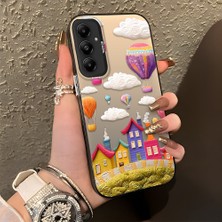 HONTINGA Samsung Galaxy M14 ile Uyumlu Kılıf Silikon Kenar Sert Arka Kamera Koruyucu Basitlik Anti Düşme Kamera Korumalı Balon Desen Couple Telefon Kılıfı Kadın ve Erkek Için Uygundur K1-1347