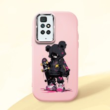 HONTINGA Redmi 10 2022 ile Uyumlu Kılıf Kamera Korumalı Düşüme Önleyici Kamera Koruyucu Pembe Yumuşak Silikon Couple Telefon Kılıfı Ayı Desenli K4-0372