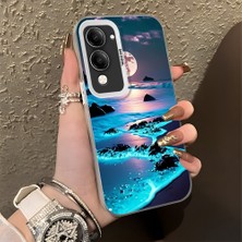 HONTINGA Vivo Y04 ile Uyumlu Kılıf Silikon Kenar Sert Arka Kamera Koruyucu Basitlik Anti Düşme Kamera Korumalı Manzara Desen Couple Telefon Kılıfı Kadın ve Erkek Için Uygundur K1-1355