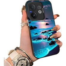 HONTINGA Vivo V60 5g ile Uyumlu Kılıf Silikon Kenar Sert Arka Kamera Koruyucu Basitlik Anti Düşme Kamera Korumalı Manzara Desen Couple Telefon Kılıfı Kadın ve Erkek Için Uygundur K1-1355