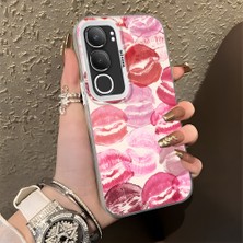 HONTINGA Vivo Y19S ile Uyumlu Kılıf Silikon Kenar Sert Arka Kamera Koruyucu Basitlik Anti Düşme Kamera Korumalı Öpücük Desen Couple Telefon Kılıfı Kadın ve Erkek Için Uygundur K1-1348