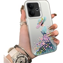 HONTINGA Vivo V60 Lite 5g ile Uyumlu Kılıf Silikon Kenar Sert Arka Kamera Koruyucu Basitlik Anti Düşme Kamera Korumalı Güzel Kadın Desen Couple Telefon Kılıfı Kadın ve Erkek Için Uygundur K1-1353