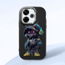 HONTINGA Xiaomi Redmi 13X ile Uyumlu Kılıf Kamera Korumalı Düşüme Önleyici Kamera Koruyucu Siyah Yumuşak Silikon Couple Telefon Kılıfı Trend Marka Desenli K4-0373