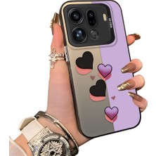HONTINGA Oppo Find X9 Pro 5g ile Uyumlu Kılıf Silikon Kenar Sert Arka Kamera Koruyucu Basitlik Anti Düşme Kamera Korumalı Kalp Desen Couple Telefon Kılıfı Kadın ve Erkek Için Uygundur K1-1354