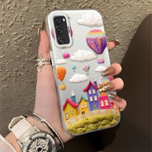 HONTINGA Samsung Galaxy S20 Fe ile Uyumlu Kılıf Silikon Kenar Sert Arka Kamera Koruyucu Basitlik Anti Düşme Kamera Korumalı Balon Desen Couple Telefon Kılıfı Kadın ve Erkek Için Uygundur K1-1347