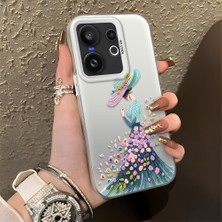 HONTINGA Vivo X200 Fe ile Uyumlu Kılıf Silikon Kenar Sert Arka Kamera Koruyucu Basitlik Anti Düşme Kamera Korumalı Güzel Kadın Desen Couple Telefon Kılıfı Kadın ve Erkek Için Uygundur K1-1353