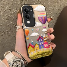 HONTINGA Vivo Y04 ile Uyumlu Kılıf Silikon Kenar Sert Arka Kamera Koruyucu Basitlik Anti Düşme Kamera Korumalı Balon Desen Couple Telefon Kılıfı Kadın ve Erkek Için Uygundur K1-1347
