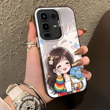 HONTINGA Infinix Note 50 4g ile Uyumlu Kılıf Silikon Kenar Sert Arka Kamera Koruyucu Basitlik Anti Düşme Kamera Korumalı Kız Desen Couple Telefon Kılıfı Kadın ve Erkek Için Uygundur K1-1351