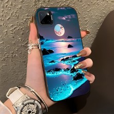 HONTINGA Realme C21Y ile Uyumlu Kılıf Silikon Kenar Sert Arka Kamera Koruyucu Basitlik Anti Düşme Kamera Korumalı Manzara Desen Couple Telefon Kılıfı Kadın ve Erkek Için Uygundur K1-1355