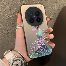 HONTINGA Vivo X200 Pro ile Uyumlu Kılıf Silikon Kenar Sert Arka Kamera Koruyucu Basitlik Anti Düşme Kamera Korumalı Güzel Kadın Desen Couple Telefon Kılıfı Kadın ve Erkek Için Uygundur K1-1353