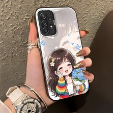 HONTINGA Samsung Galaxy A52S 5g ile Uyumlu Kılıf Silikon Kenar Sert Arka Kamera Koruyucu Basitlik Anti Düşme Kamera Korumalı Kız Desen Couple Telefon Kılıfı Kadın ve Erkek Için Uygundur K1-1351