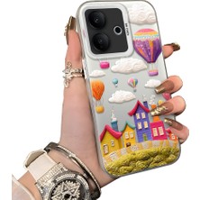 HONTINGA Vivo V60 Lite 5g ile Uyumlu Kılıf Silikon Kenar Sert Arka Kamera Koruyucu Basitlik Anti Düşme Kamera Korumalı Balon Desen Couple Telefon Kılıfı Kadın ve Erkek Için Uygundur K1-1347