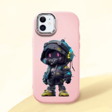 HONTINGA iPhone 11 ile Uyumlu Kılıf Kamera Korumalı Düşüme Önleyici Kamera Koruyucu Pembe Yumuşak Silikon Couple Telefon Kılıfı Trend Marka Desenli K4-0373