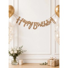 Happy Birthday Yazı Kaligrafi Banner Kraft
