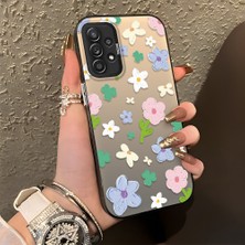 HONTINGA Samsung Galaxy A52S 5g ile Uyumlu Kılıf Silikon Kenar Sert Arka Kamera Koruyucu Basitlik Anti Düşme Kamera Korumalı Çiçekli Desen Couple Telefon Kılıfı Kadın ve Erkek Için Uygundur K1-1352