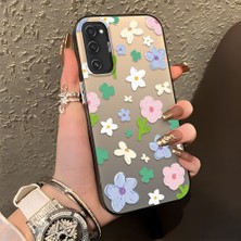 HONTINGA Samsung Galaxy S20 Fe ile Uyumlu Kılıf Silikon Kenar Sert Arka Kamera Koruyucu Basitlik Anti Düşme Kamera Korumalı Çiçekli Desen Couple Telefon Kılıfı Kadın ve Erkek Için Uygundur K1-1352