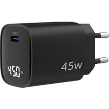 Grains Global 45W Gan LED Ekranlı Type-C Pd Şarj Cihazı iPad & & Notebook Uyumlu Şarj Aleti