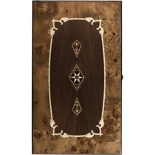 Helena Wood Art Asya Model Tavla-Numaratorlu (Wal+Maz) Ceviz Masif Ahşap Oyun Takımı 2 Zar ve 30 Parça