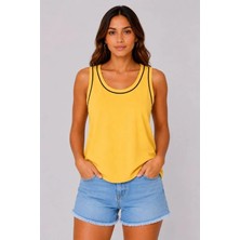 Alyn Wear Sporcu Atlet Bisiklet Yaka Kolsuz Yazlık Atlet - Sarı