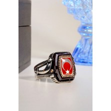 Innuendo Jewelry 925 Ayar Gümüş Türk Bayrağı Motifli Erkek Yüzük