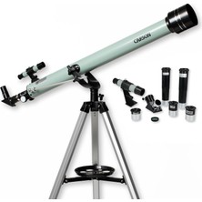 Grains Global Stara 60AZ Refraktör Teleskop, 675 Kata Kadar Çocuklar ve Yetişkinler Için, 3 Mercekli Teleskop Aksesuarları,, Barlow Lens, Dik Lens, Ay Filtresi, Finderscope (SR-100)