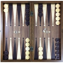 Helena Wood Art Eko El Yapımı Ahşap Tavla Ceviz 49x25x7 cm Doğal Ahşap Oyun Zeminli