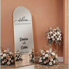 Lora Wedding Nişan Ayna Yazısı Isme Özel 50CM Siyah | Welcome To The Wedding ve Isimleriniz Yazılı Söz Nişan Düğün Için Karşılama Ayna Yazısı Sticker, Folyo, Vinil