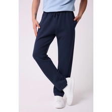 Defy's Erkek Beli Lastikli Düz Paça Cepli Regular Fit Pantolon Lacivert