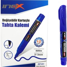 Inox 12'li Mavi Renkli Doldurulabilir Beyaz Tahta Kalemi Yazı Tahtası İçin