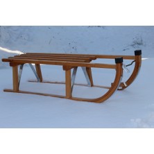 Yeşil Wood Dizayn Yeşil Wood 90 cm Ahşap Kar Kızağı Kahverengi Renkli Eğlenceli Model Büyükler ve Küçükler İçin