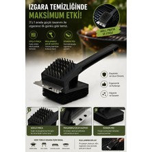 Somineco 3'ü 1 Arada Çok Fonksiyonlu Barbekü Izgara Temizleyici Kazıyıcı - Izgara Fırçası Sünger Fırça 2672