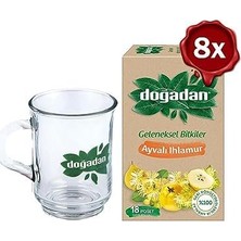 Grains Global Doğadan Ayvalı Ihlamur Çay 18'li x 8 ve Doğadan Cam Bardak Hediyeli